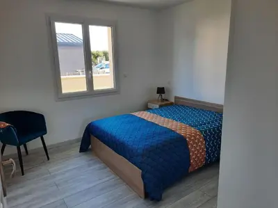 Un ou plusieurs lits dans un hébergement de l'établissement Maison neuve proche de la mer