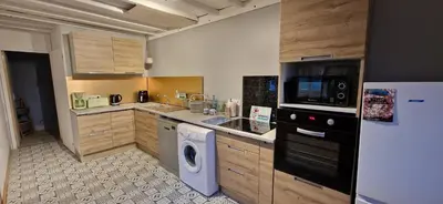 Cuisine ou kitchenette dans l'établissement Le Viking entre mer et terre