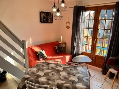 Un ou plusieurs lits dans un hébergement de l'établissement APPT 4P - Manoirs 1 à la Mer Chez Claudette & Marc