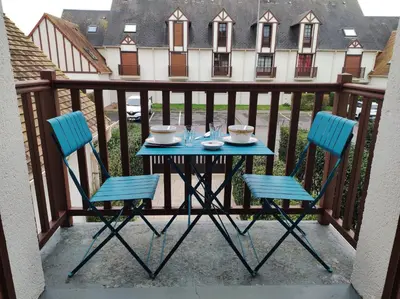 Balcon ou terrasse dans l'établissement APPT 4P - Manoirs 1 à la Mer Chez Claudette & Marc