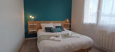 Un ou plusieurs lits dans un hébergement de l'établissement Auva - SILS Maison 48 m2 à 5 minutes à pied de la plage