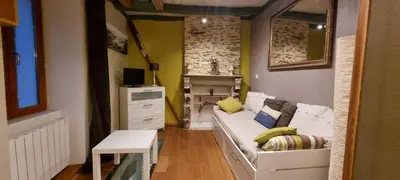 Coin salon dans l'établissement Nice renovated fisherman's house near the sea