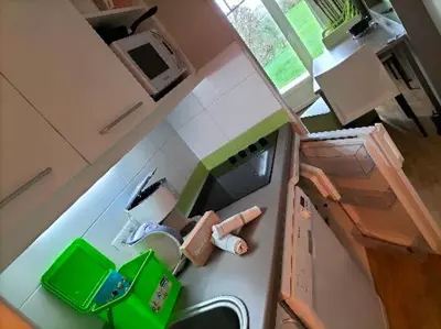 Cuisine ou kitchenette dans l'établissement Ar Mor 603