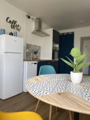 Cuisine ou kitchenette dans l'établissement Super appartement cosy, parking privé