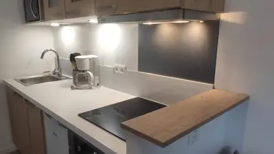 Cuisine ou kitchenette dans l'établissement Eco-gîte à la Ferme d'Elles
