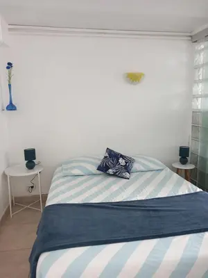 Un ou plusieurs lits dans un hébergement de l'établissement LA PLAYA Grand Studio avec espace nuit et parking privatif - 40 mètres de la Promenade Marcel Proust