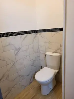 Salle de bains dans l'établissement Le gîte du Bonheur