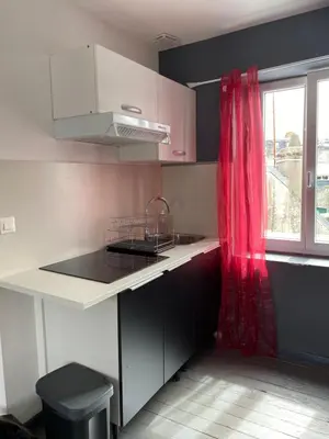 Cuisine ou kitchenette dans l'établissement Petit appartement centre ville Granville