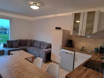 Cuisine ou kitchenette dans l'établissement Cottage Le Cabanon