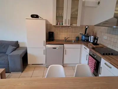 Cuisine ou kitchenette dans l'établissement Cottage Le Cabanon