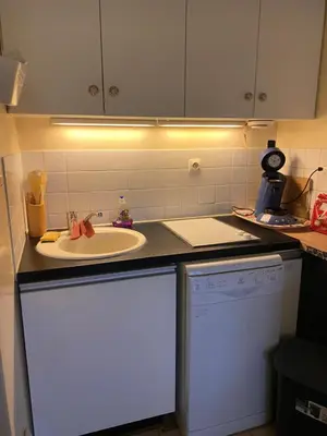 Cuisine ou kitchenette dans l'établissement Résidence Le Sporting Cabourg