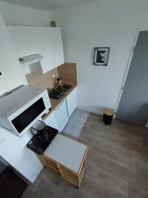 Cuisine ou kitchenette dans l'établissement Le charme de Cabourg