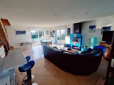 Coin salon dans l'établissement Maison a 400 m de la mer