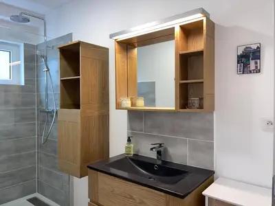 Salle de bains dans l'établissement Maison de charme vue d'exception
