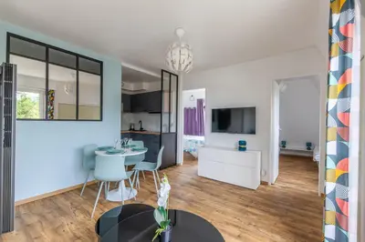 Cuisine ou kitchenette dans l'établissement Eole - Vue mer, à 200 m de la plage