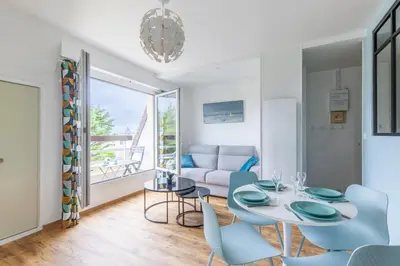 Coin salon dans l'établissement Eole - Vue mer, à 200 m de la plage