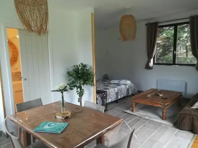 Coin salon dans l'établissement Le Gîte insolite Gonnedouillé